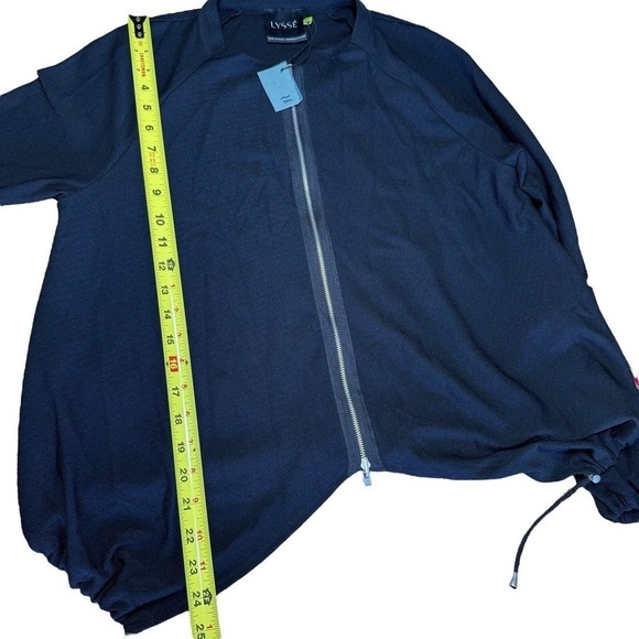 Lysse Women's Black Zip-Front Jacket Size Medium Drawstring Hem - Picture 12 of 13